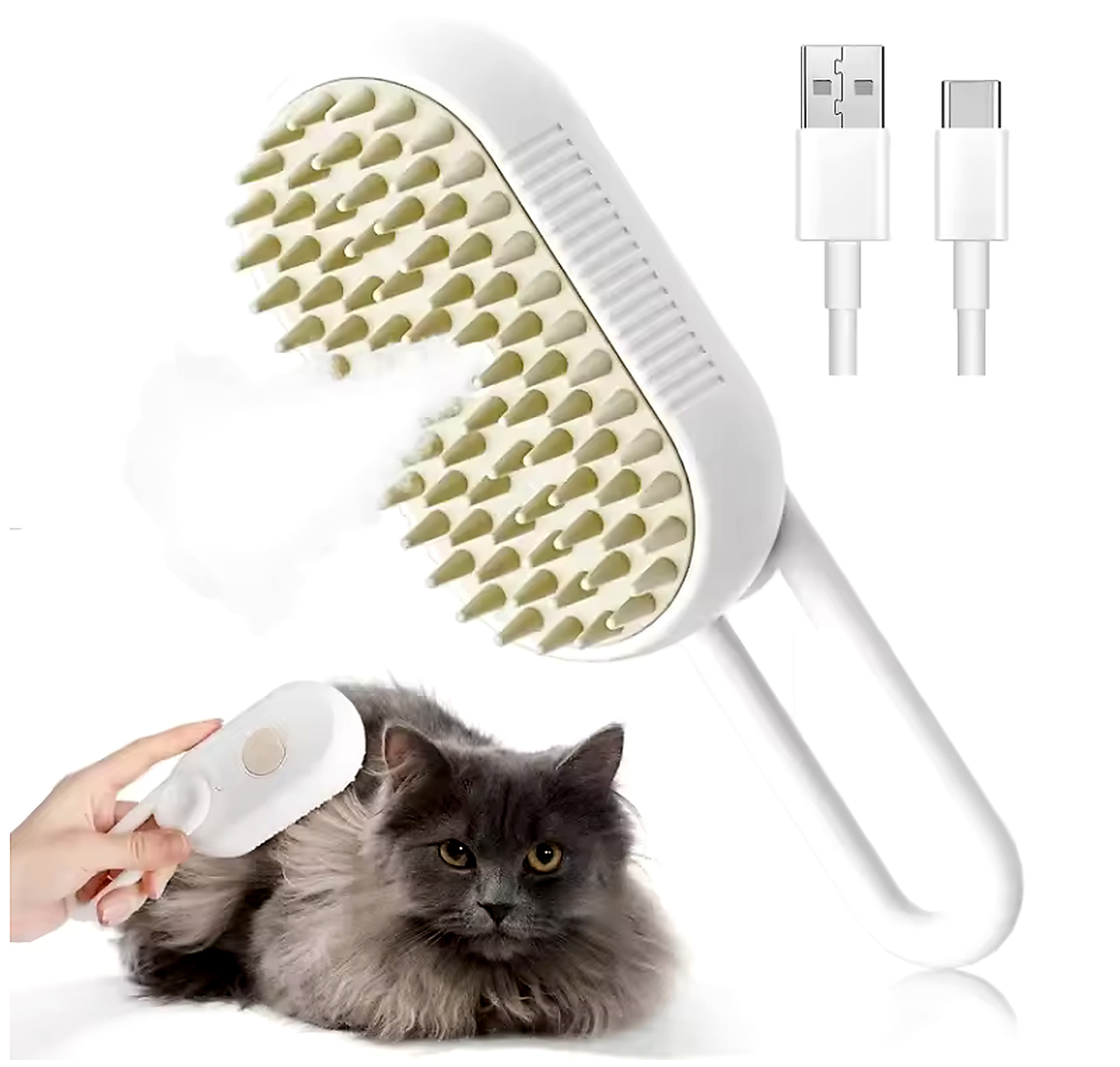 3-in-1 Steam Pet Brush - Stress-Free Grooming!
