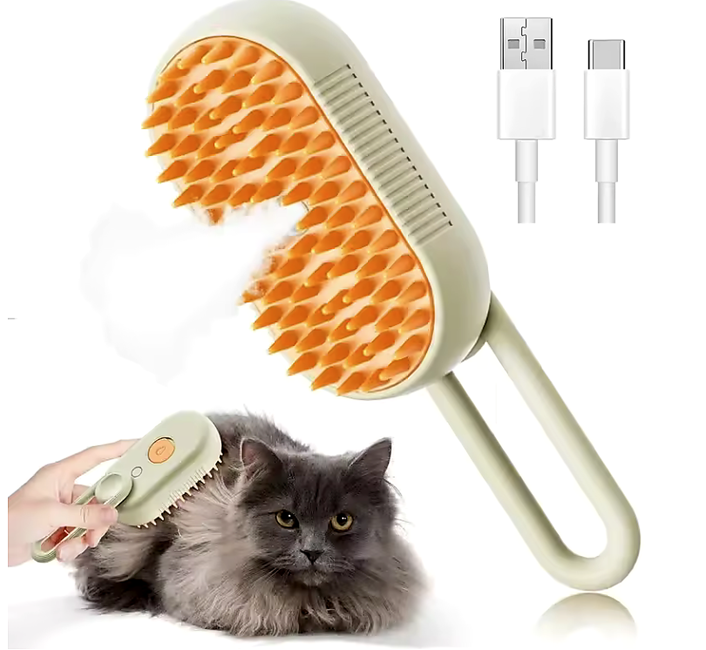3-in-1 Steam Pet Brush - Stress-Free Grooming!
